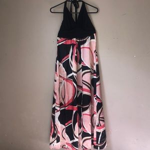 Cute Pink Geometic Womens Size 12 Maxi Dress